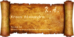 Krecs Alexandra névjegykártya